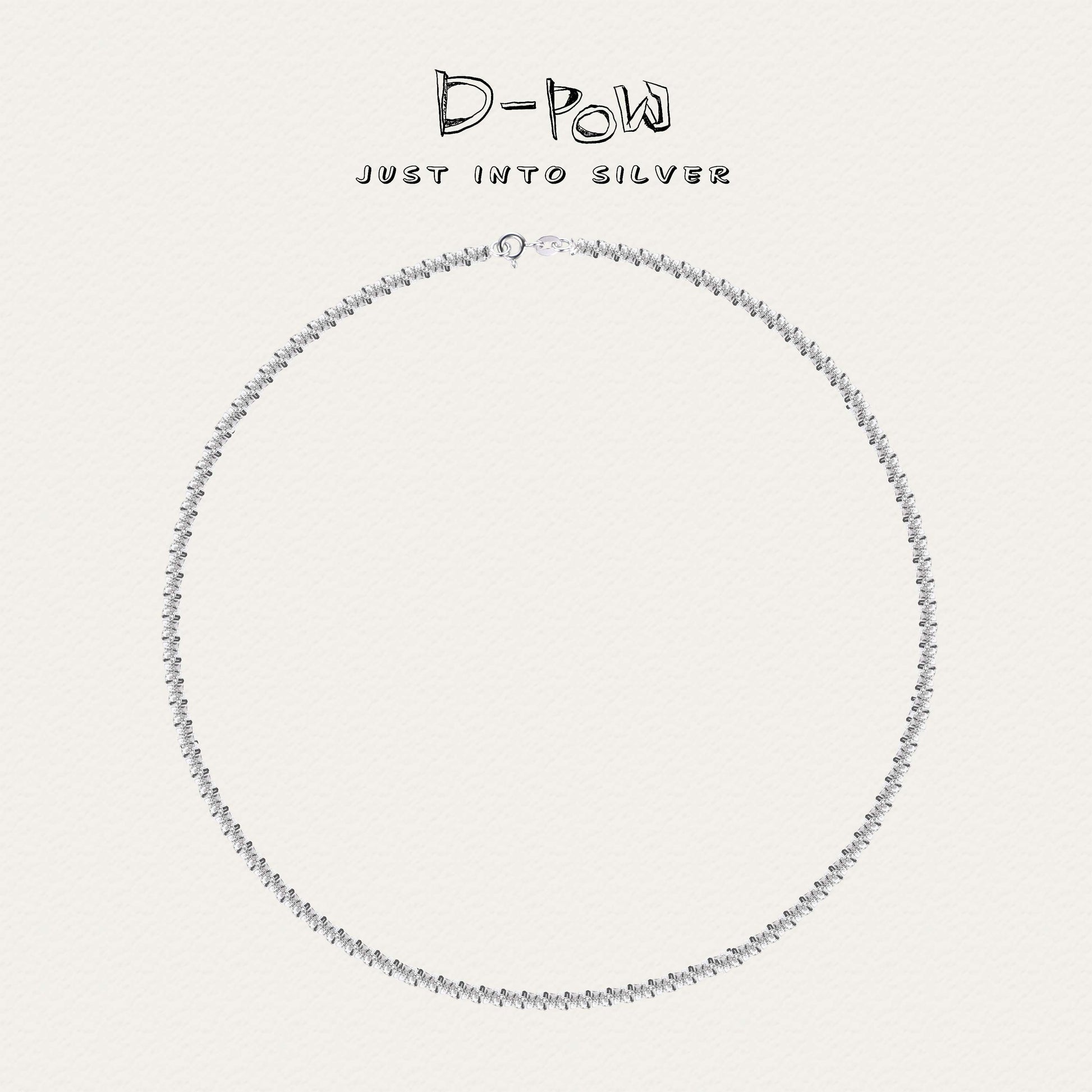 D-Pow 925 Silver & Sparkling Zircon Necklace