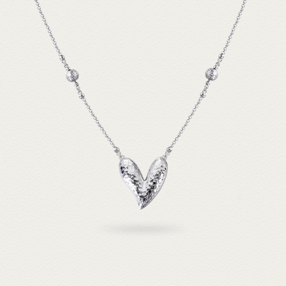 D-POW Baroque-Inspired Icy Peach Pendant 925 Silver Necklace
