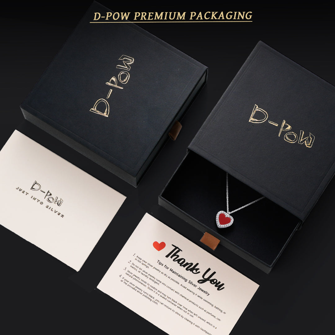 D-pow Agate Heart Necklace – Simple Elegance in 925 Sterling Silver