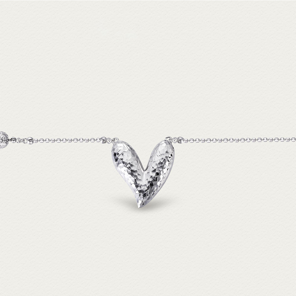 D-POW Baroque-Inspired Icy Peach Pendant 925 Silver Necklace