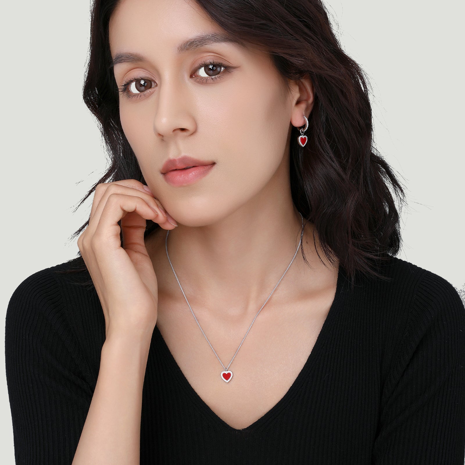 Cupid's Heart Jewelry Set – Necklace & Ring with Free Earrings