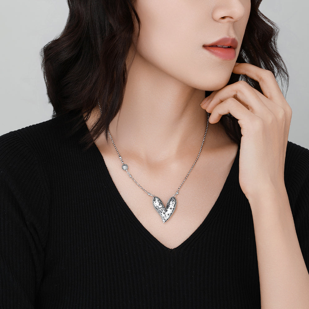 D-POW Baroque-Inspired Icy Peach Pendant 925 Silver Necklace