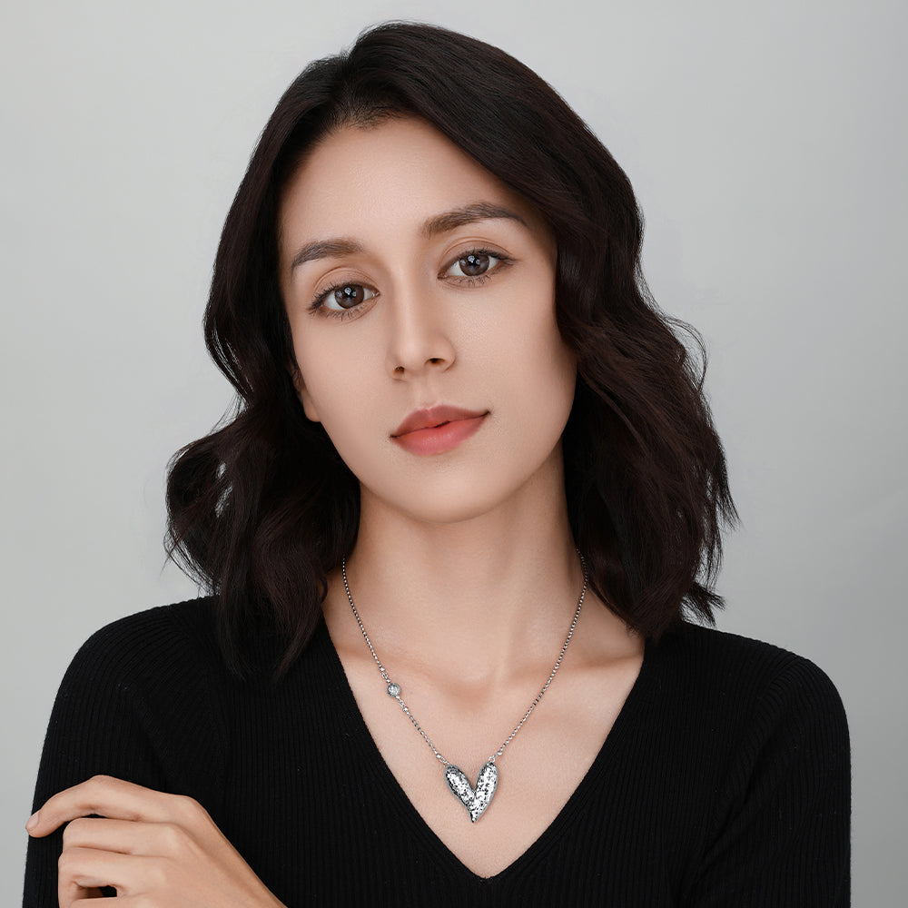 D-POW Baroque-Inspired Icy Peach Pendant 925 Silver Necklace