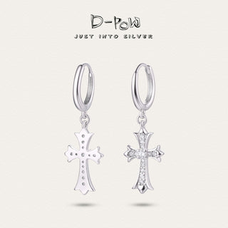 [Sacred Cross] D-POW Reversible Silver Earrings - D-POW