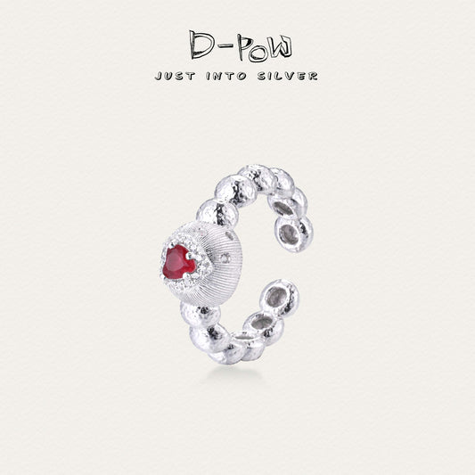 [Cosmic Amour] D-POW 925 Silver Adjustable Ring Inspired by the Blush of a Celestial Peach