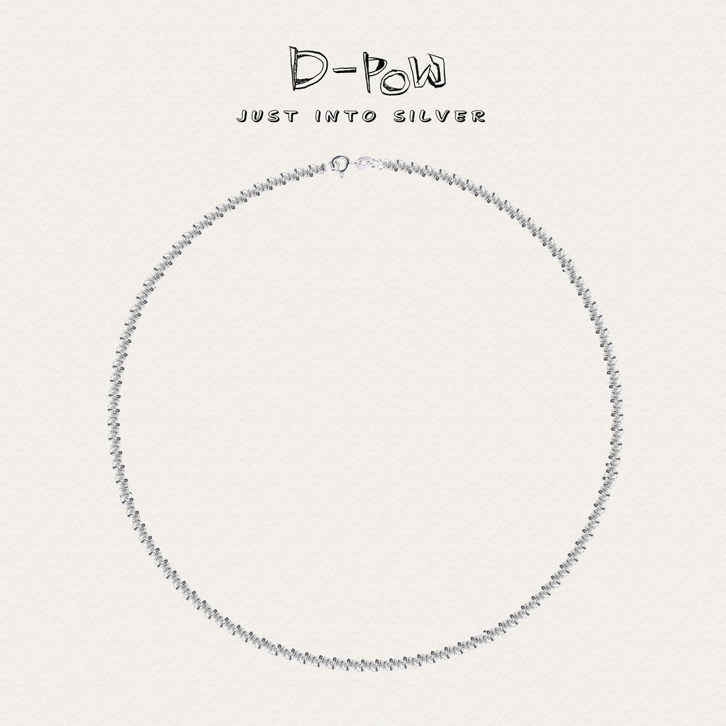 D-Pow 925 Silver & Sparkling Zircon Necklace