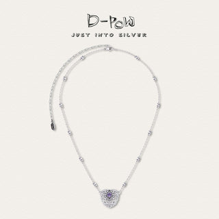[Enchanted Heart] D-POW 925 Silver & Synthetic Zircon Pendant Necklace (50cm) - D-POW