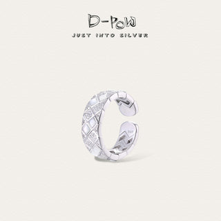 D-POW Quilted Mother-of-Pearl & Cubic Zirconia Open Ring - D-POW