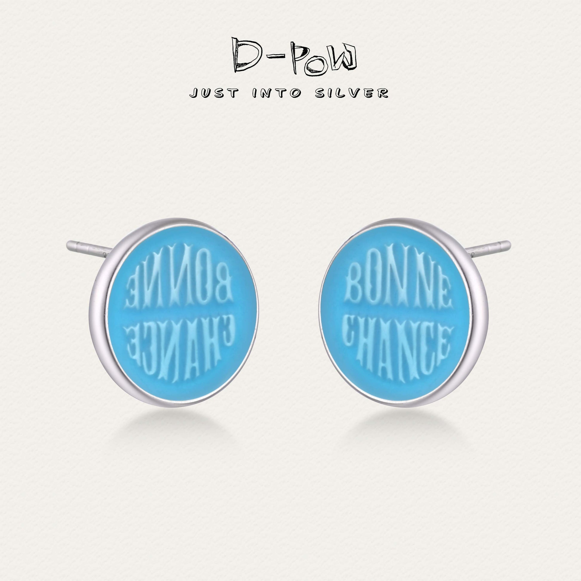 [Bonne Chance] D-POW Silver Studs – Handcrafted Luck Charms