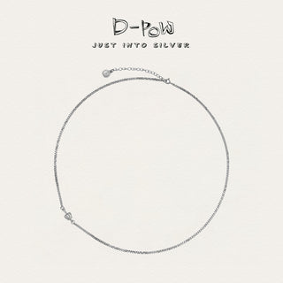 D-POW 925 Sterling Silver Chain Necklace with Spring Clasp - D-POW