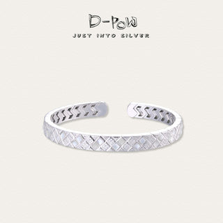 D-POW Quilted Mother-of-Pearl & Cubic Zirconia Open Bangle - D-POW