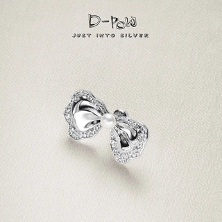[Miu-Inspired Ballet] D-POW 925 Sterling Silver Cubic Zirconia Stud Earrings