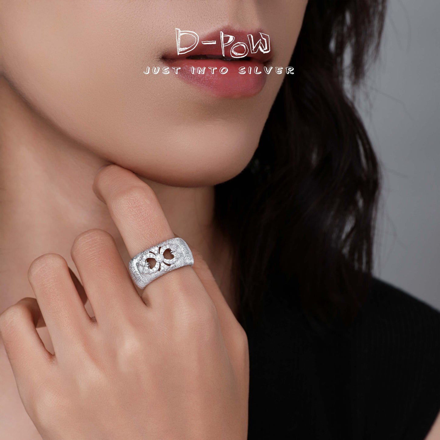 [Baroque Bloom] D-POW 925 Sterling Silver "Ineffleur" Silk-Thread Filigree Adjustble Ring in Bucchi Style