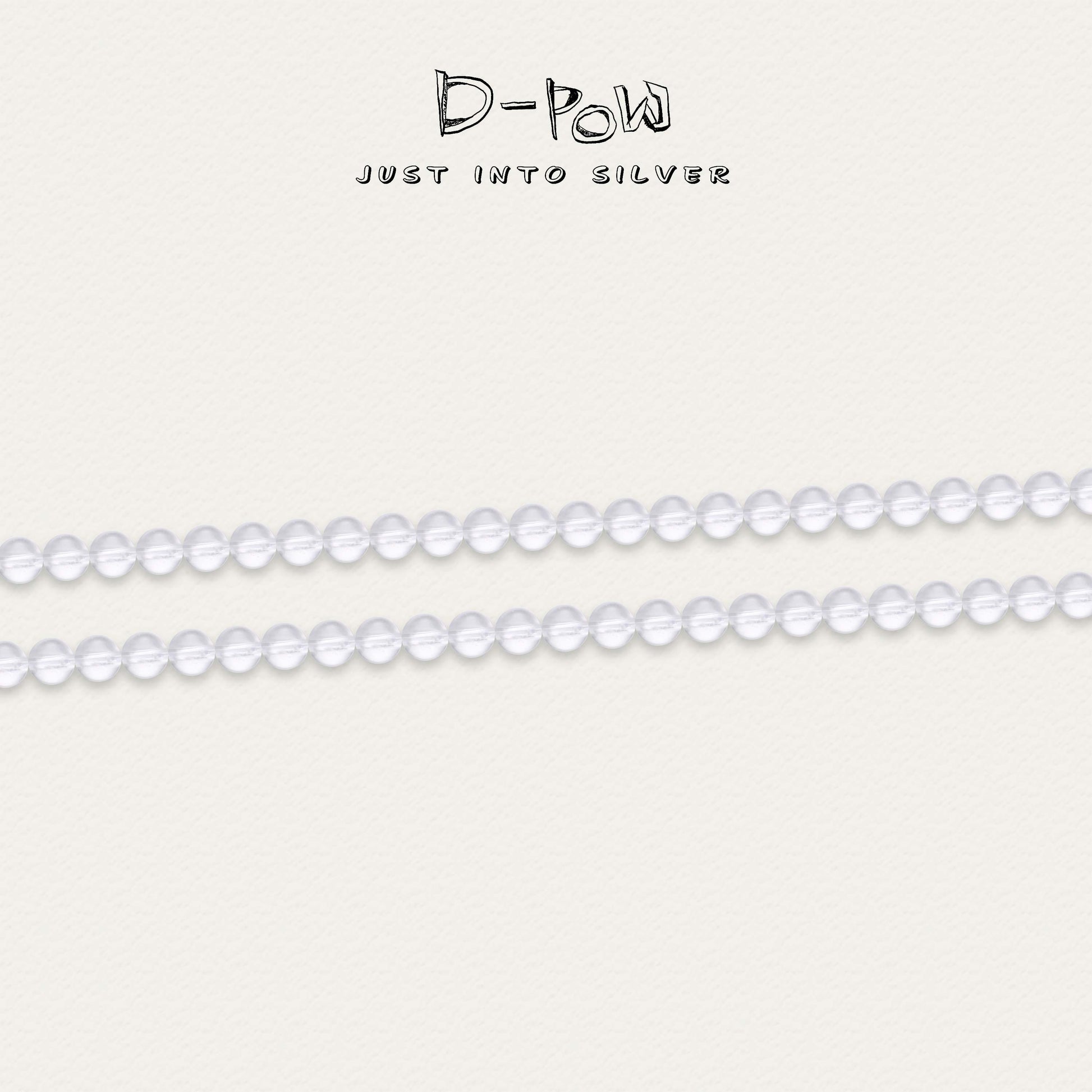 D-Pow Silver & Pearl Mixed Bead Necklace