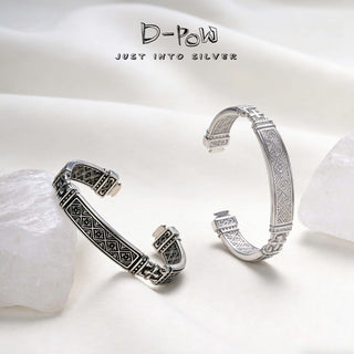 D-Pow S925 Sterling Silver& Leather Bracelet Base Chain – Pendant Not Included - D-POW
