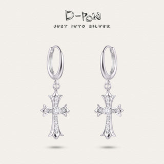 [Sacred Cross] D-POW Reversible Silver Earrings - D-POW