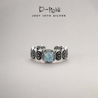 D-Pow 925 Sterling Silver Synthetic Zircon Ring | Iris Empire Scroll Design - D-POW