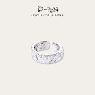 D-POW Quilted Mother-of-Pearl & Cubic Zirconia Open Ring - D-POW