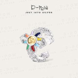D-Pow 925 Ancient Coin Cross Texture Ring - D-POW