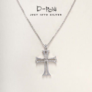 D-Pow S925 Sterling Silver Synthetic Zircon Necklace (62cm) - D-POW