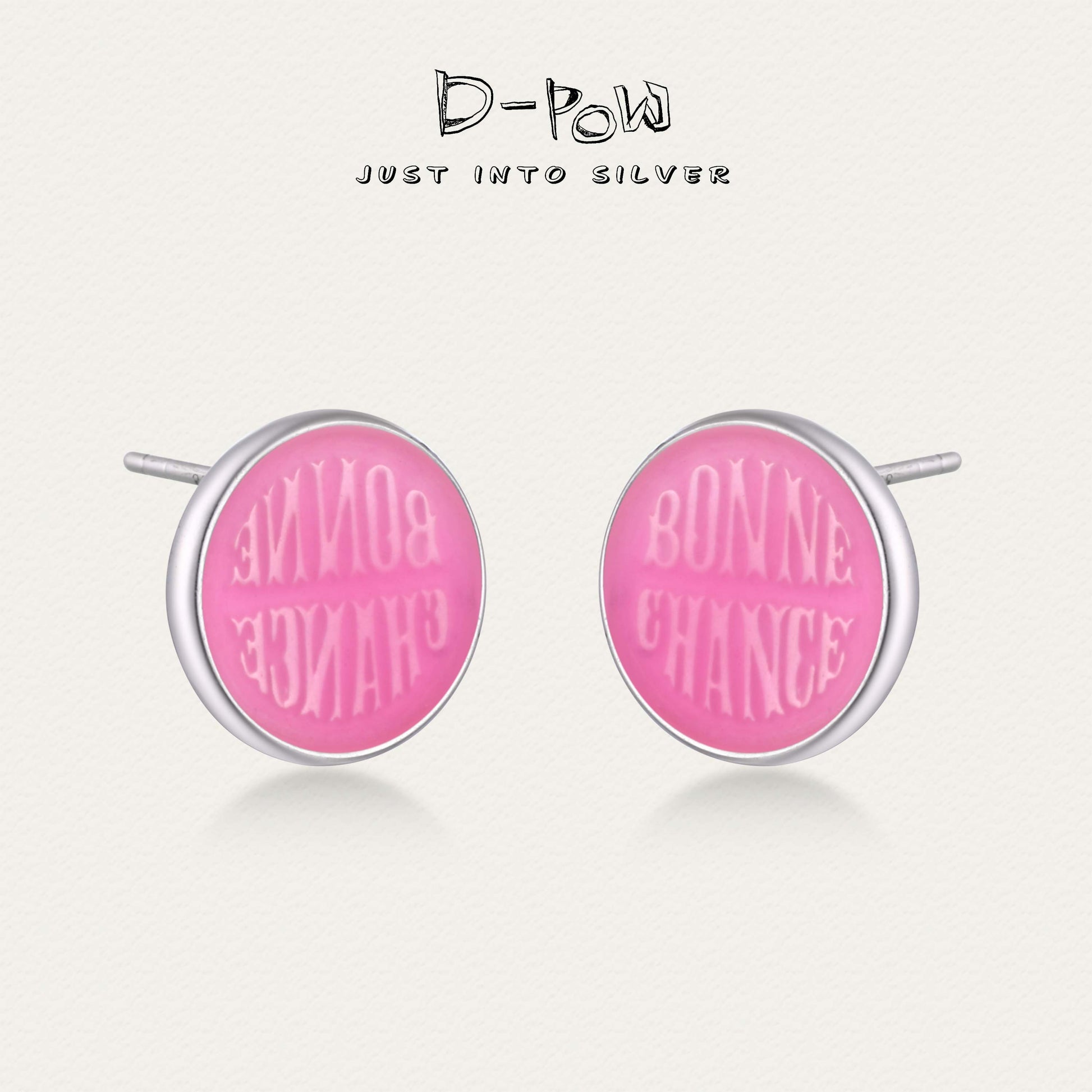 [Bonne Chance] D-POW Silver Studs – Handcrafted Luck Charms
