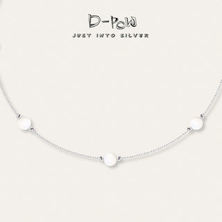 [Milk Foam] D-POW 925 Sterling Silver Shell Pendant Necklace – 47cm - D-POW