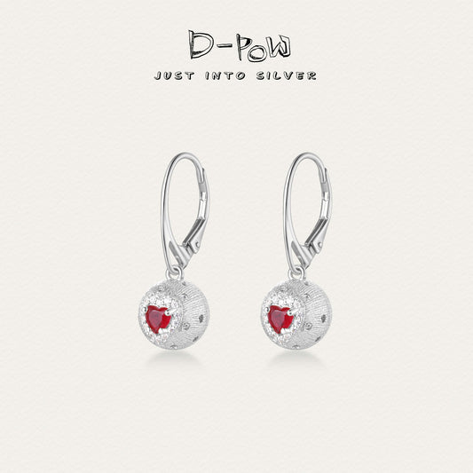 [Cosmic Amour] D-POW Haute Couture Peach Design Earrings in 925 Sterling Silver, 1 PAIR