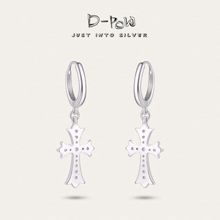 [Sacred Cross] D-POW Reversible Silver Earrings - D-POW