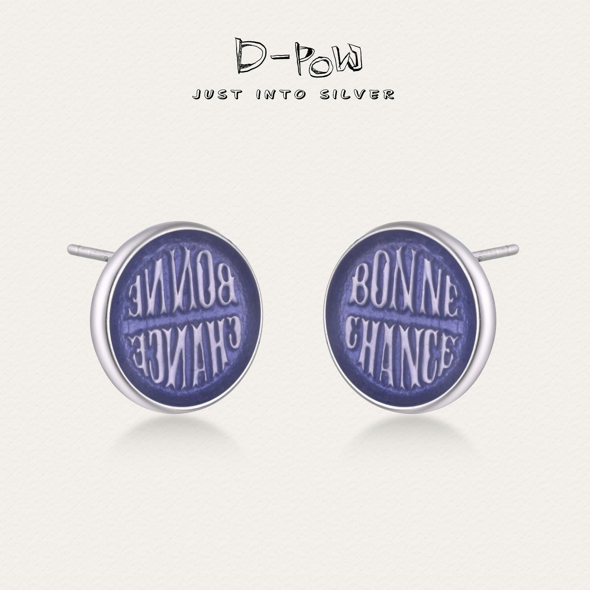 [Bonne Chance] D-POW Silver Studs – Handcrafted Luck Charms