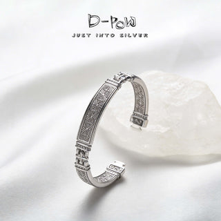 D-Pow S925 Sterling Silver& Leather Bracelet Base Chain – Pendant Not Included - D-POW