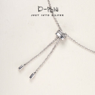 D-Pow S925 Sterling Silver Synthetic Zircon Necklace (62cm) - D-POW
