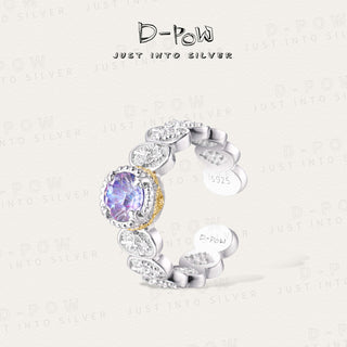 D-Pow 925 Sterling Silver Synthetic Zircon Ring | Iris Empire Scroll Design - D-POW