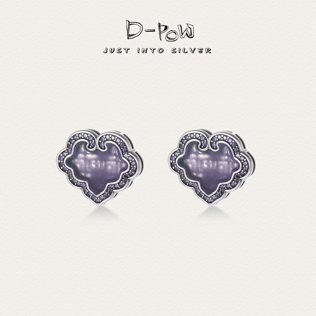 [Lustre Ruyi] D-pow Silver Jewelry Set – Necklace & Stud Earrings with Quartz Stones