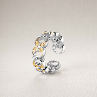 [Fortune in Sight] D-POW 925 Sterling Silver Elegant Minimal Statement Ring