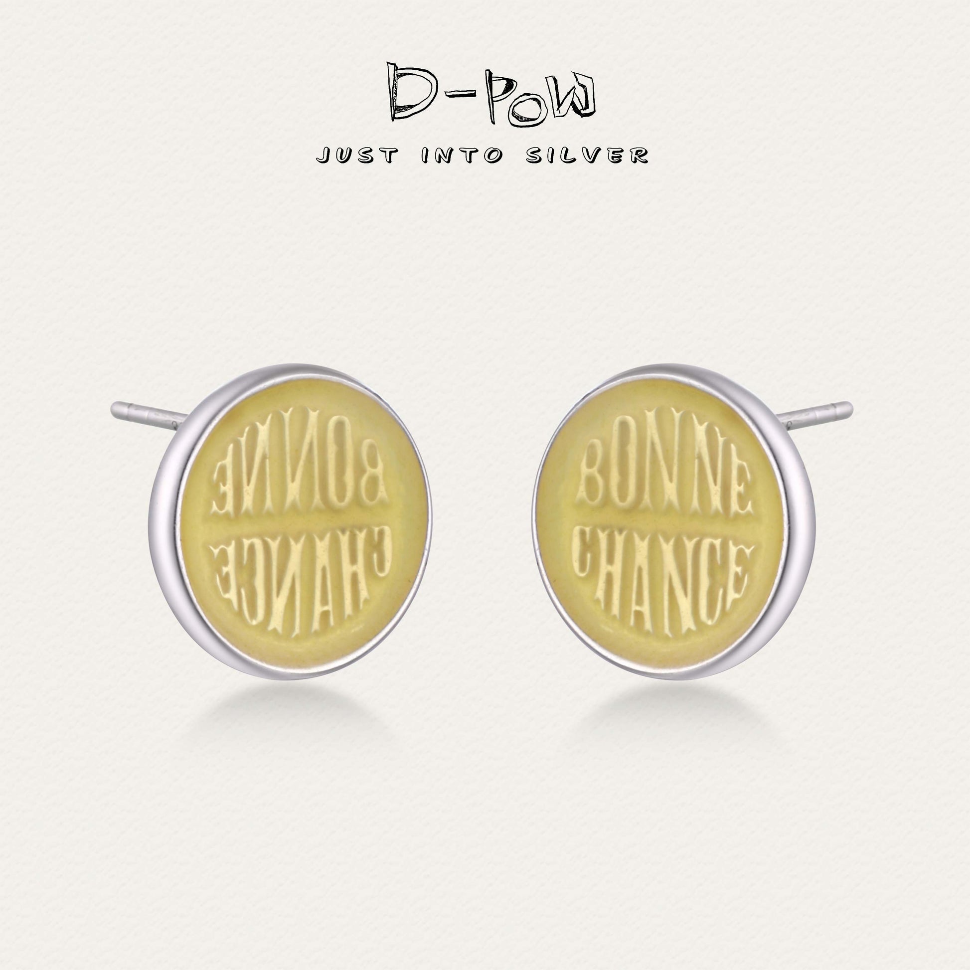 [Bonne Chance] D-POW Silver Studs – Handcrafted Luck Charms