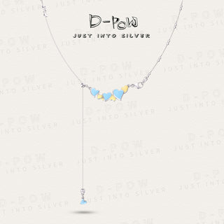 D-POW Sweetheart Multi-Color Enamel Heart Lariat Necklace - D-POW