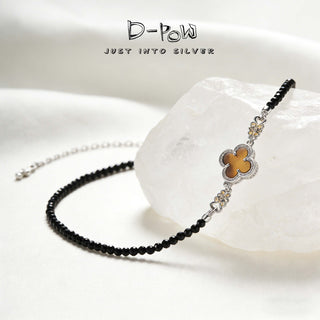 D-Pow S925 Sterling Silver Four-Leaf Clover Necklace – Lucky Pendant Jewelry for Women - D-POW