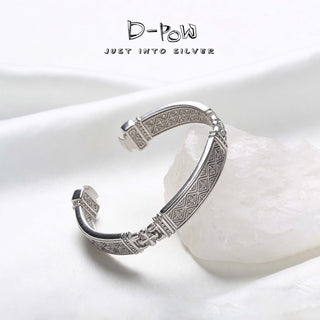 D-Pow S925 Sterling Silver& Leather Bracelet Base Chain – Pendant Not Included - D-POW