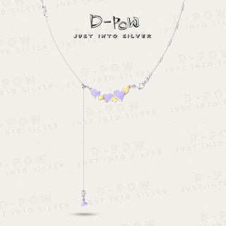 D-POW Sweetheart Multi-Color Enamel Heart Lariat Necklace - D-POW