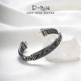 D-Pow S925 Sterling Silver& Leather Bracelet Base Chain – Pendant Not Included - D-POW