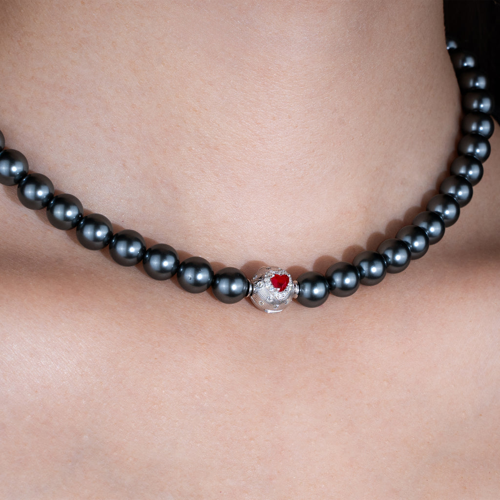 [Cosmic Amour] D-POW Haute Couture Peach-Motif Necklace in 925 Sterling Silver, 40CM(15.75'')