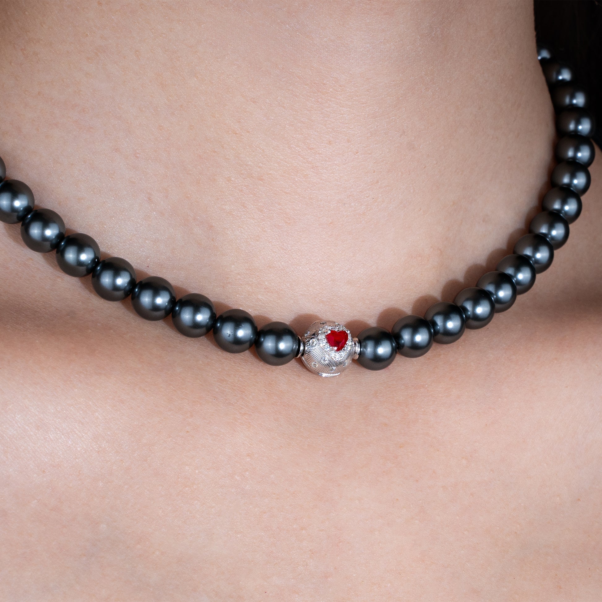 [Cosmic Amour] D-POW Haute Couture Peach-Motif Necklace in 925 Sterling Silver, 40CM(15.75'')