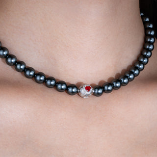 [Cosmic Amour] D-POW Haute Couture Peach-Motif Necklace in 925 Sterling Silver, 40CM(15.75'') - D-POW