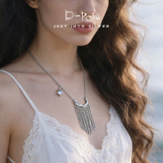 D-Pow S925 Sterling Silver Necklace – 46cm Minimalist Dainty Chain for Women - D-POW