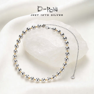 D-Pow S925 Sterling Silver “Moonlight Mini Gold Diamond” South Sea Gold Pearl Necklace & Bracelet - D-POW