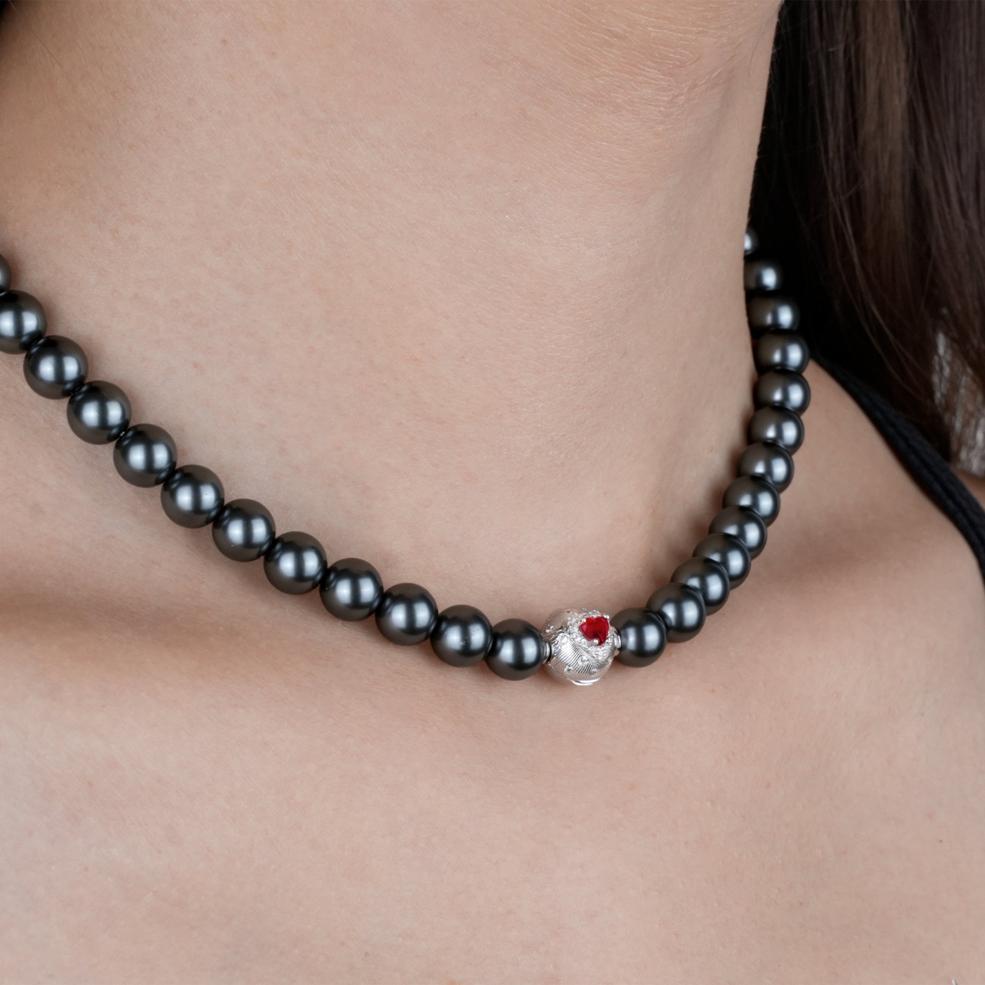 [Cosmic Amour] D-POW Haute Couture Peach-Motif Necklace in 925 Sterling Silver, 40CM(15.75'')