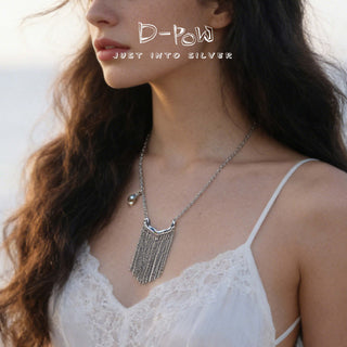 D-Pow S925 Sterling Silver Necklace – 46cm Minimalist Dainty Chain for Women - D-POW