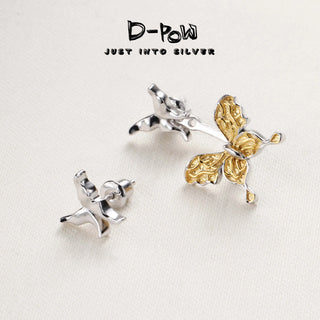 D-Pow 925 Sterling Silver Stud Earrings | Handcrafted Minimalist Elegant - D-POW