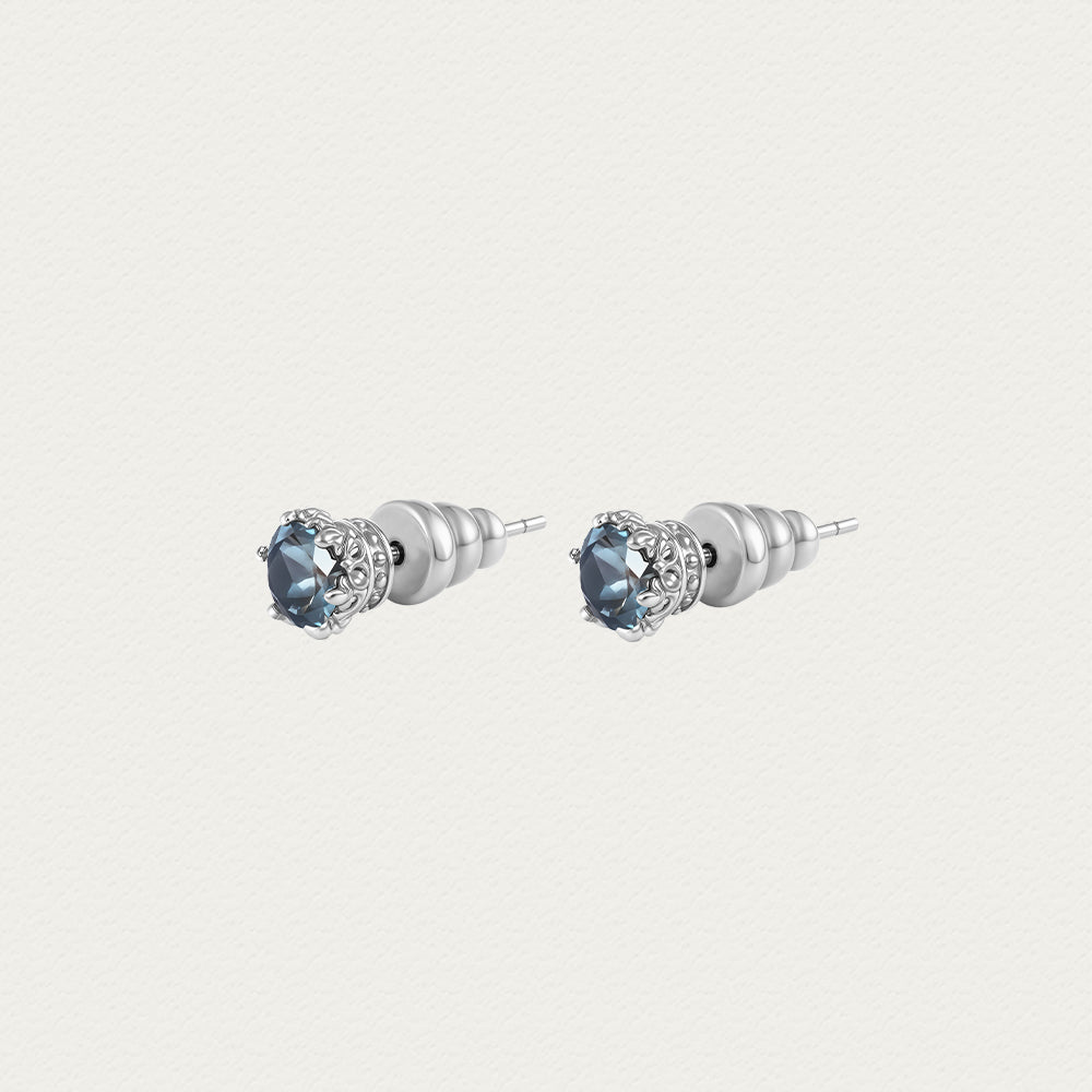 [Baroque Bloom] D-POW 925 Sterling Silver Moissanite Stud Earrings