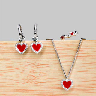 Cupid's Heart Jewelry Set – Necklace & Ring with Free Earrings - D-POW